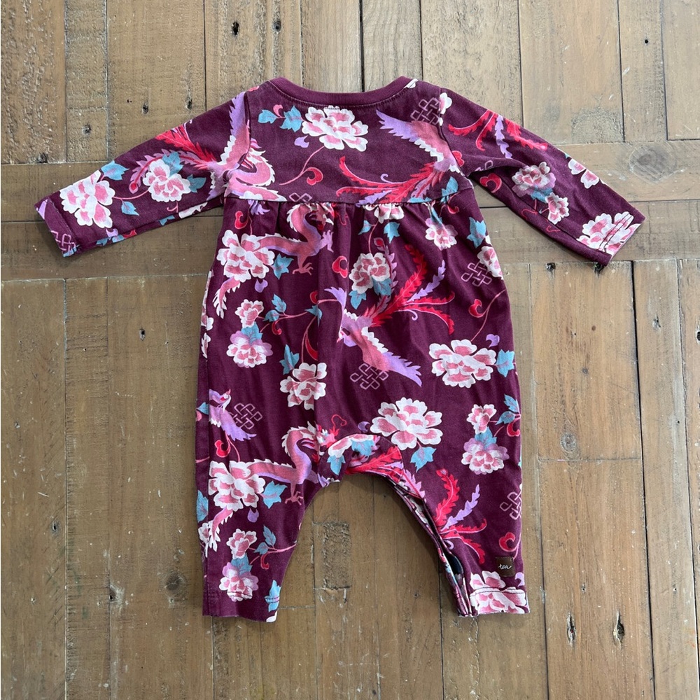 tea long sleeve romper 0-3 months